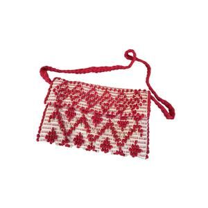 NEW CASA ISOTA women's grazia woven clutch with strap in red